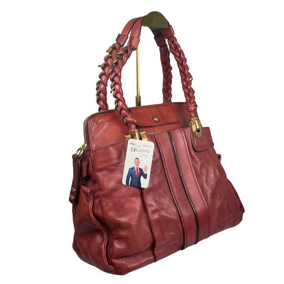 Chloe XL Blush Goldtone Leather Zippy Pretzel Handle Tote