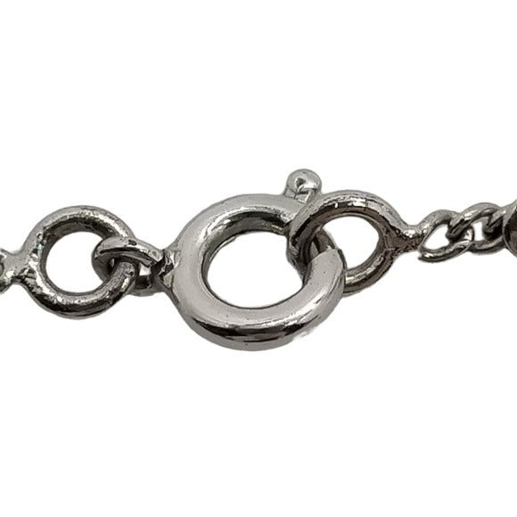 Chanel CC Ivory Double Sided Enamel Silver Plated Pendant & Chain Necklace 17”