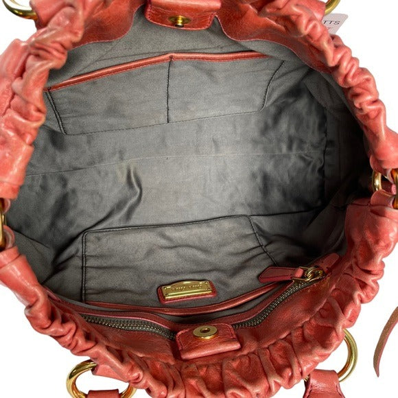 Miu Miu Watermelon Leather Crossbody Two-Way Goldtone Shoulder Purse
