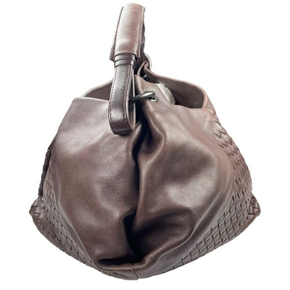Bottega Veneta Woven XL Shoulder Bag Leather Brown Purse