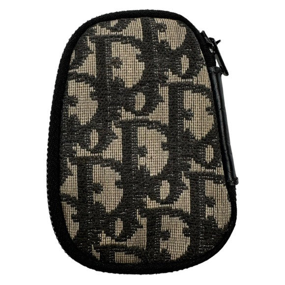 Christian Dior Egg Black Monogram Canvas 4-Key Case Holder Zip Around Ho…