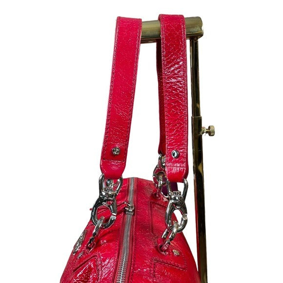 Celine Patent Leather Silver-hardware Bucket Satchel Shoulder Purse Zip Tote