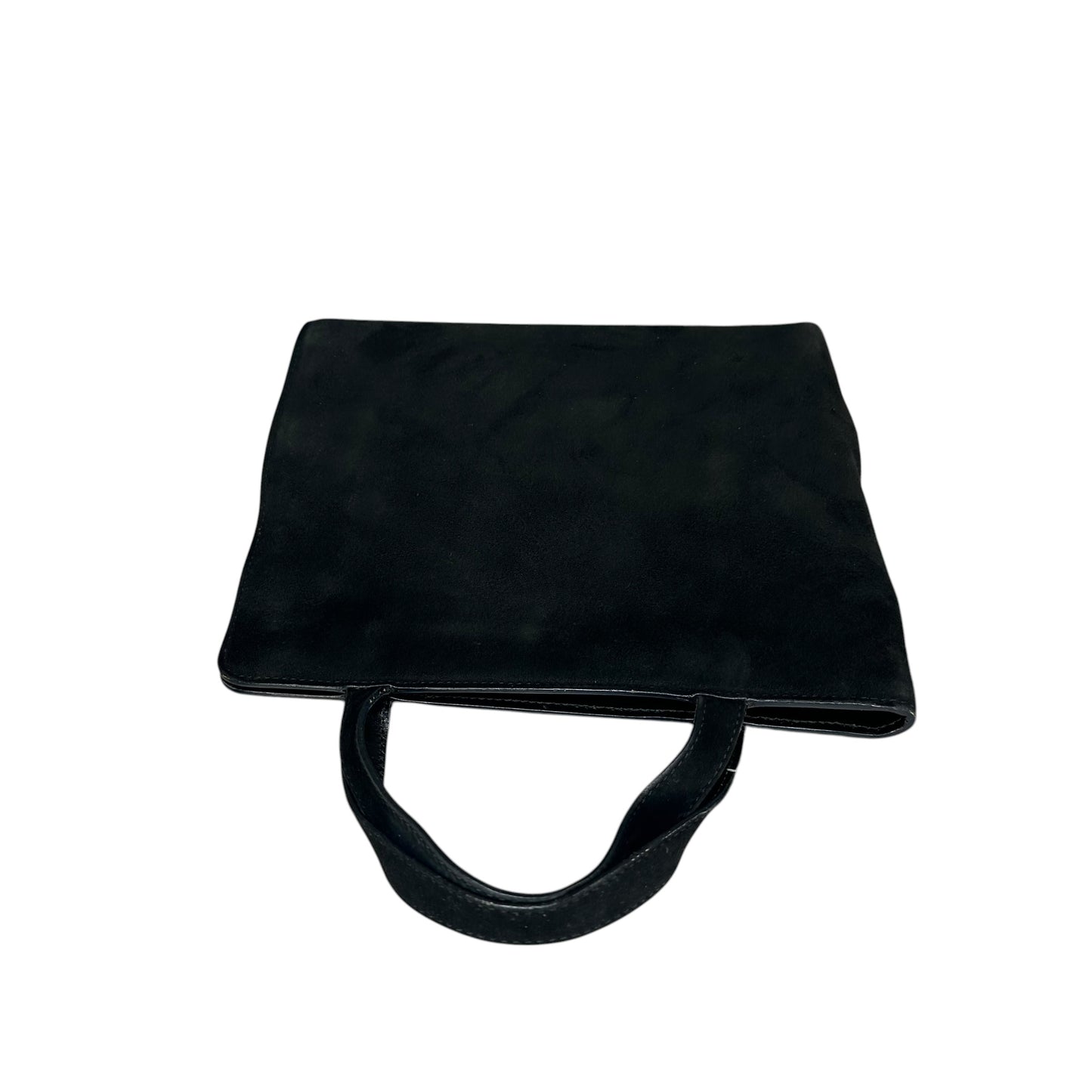 Gucci G Black Suede. Leather GHW Mini Tilt-Lock Top Purse