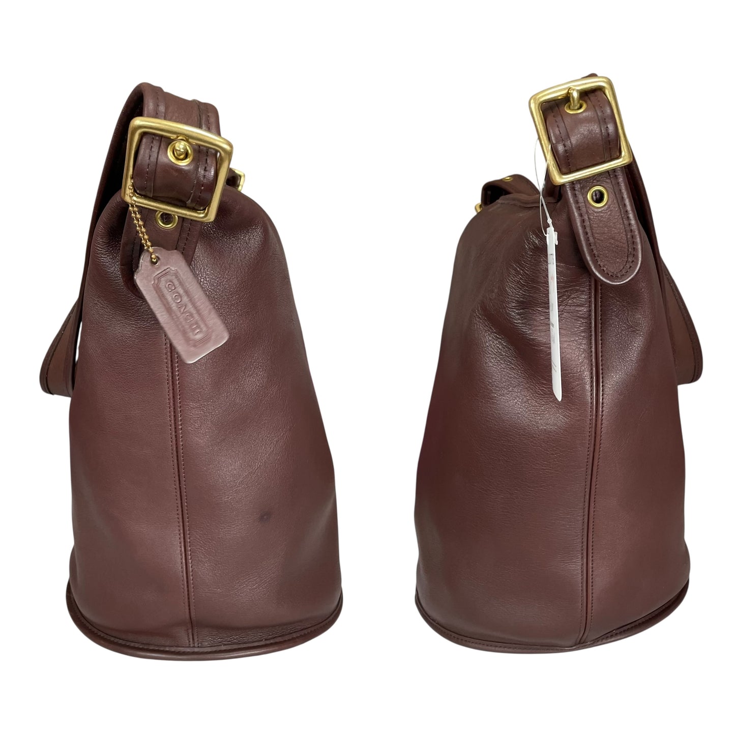 Coach Mahogany Brown Medium Hobo Bucket Zip Satchel Sac Purse