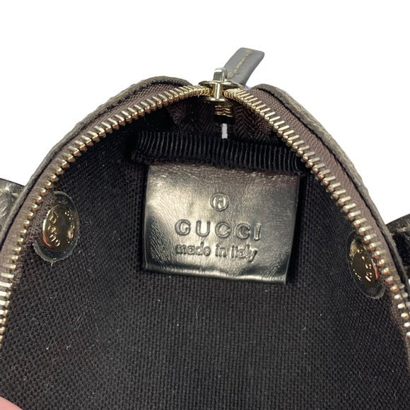 Gucci GG Canvas Micro Mini Metallic Leather KeyChain Lipstick Lighter Purse Bag