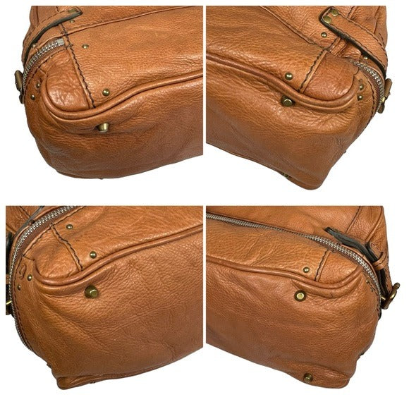 Chloe Chestnut XL Paddington Boston Duffel Under Carriage Leather