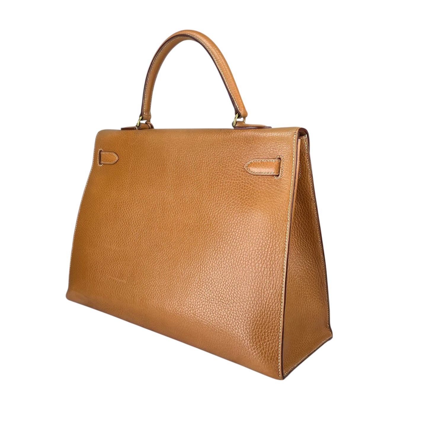 Hermes Kelly Sellier 35 GHW Noir Ardennes Gold Wheat Top Handle