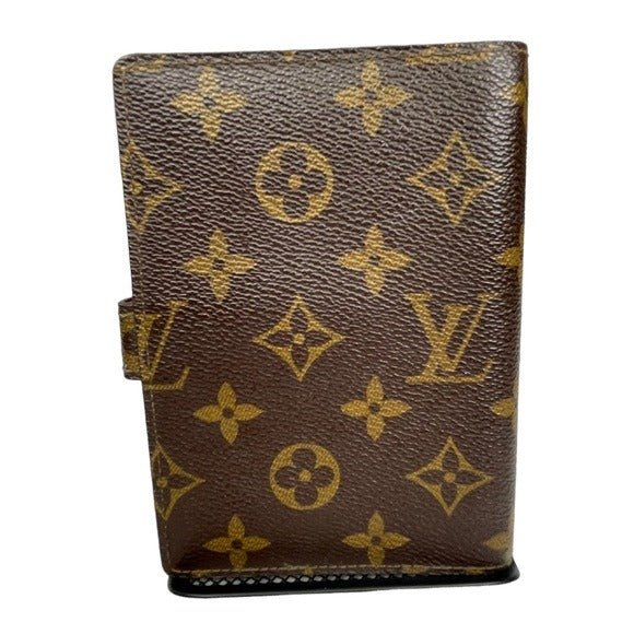Louis Vuitton Monogram Cabas Agenda Card Notebook Wallet Snap Closure Travel