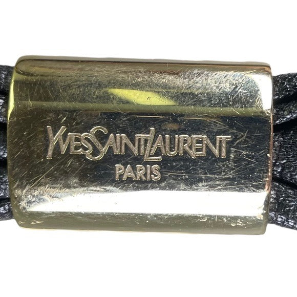 YSL Black Saint Tropez Patch Gathered Layered Lambskin Shoulder Large Bag Hobo