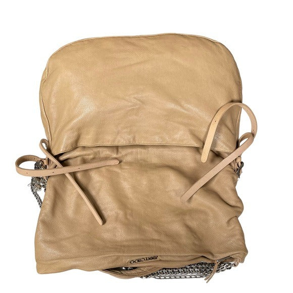 Jimmy Choo XL Multi Motorcycle Heart Charm Shoulder Crossbody Folding Hobo Purse