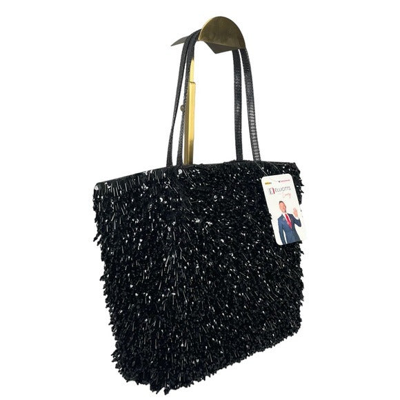 Valentino Garavani Lizard Exotic Sequin Fully Dangle Bead Formal Tote Purse Bag