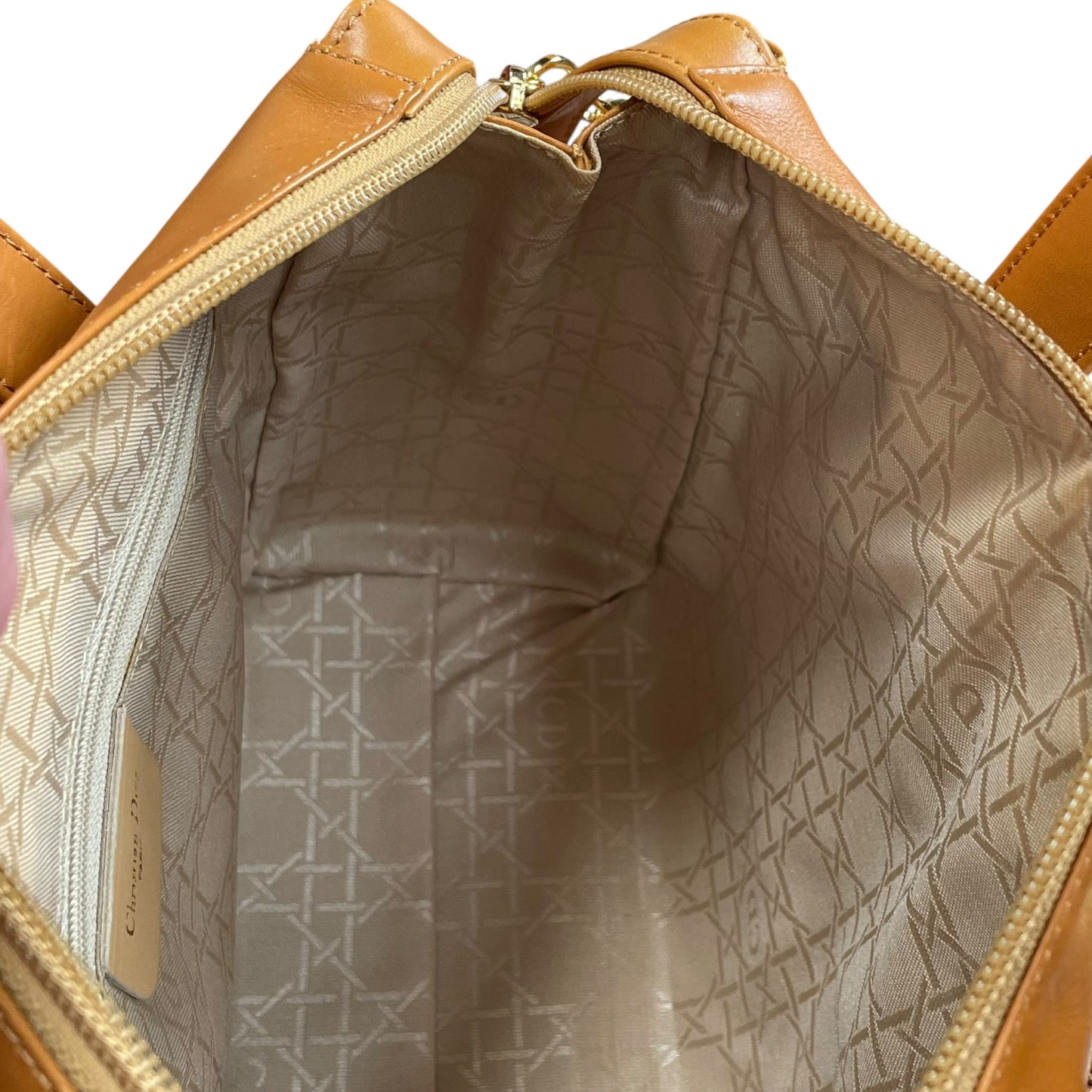 Christian Dior Lady Small Boston Buttercream Gold Leather GHW Crossbody