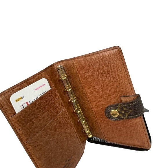 Louis Vuitton Monogram Cabas Agenda Card Notebook Wallet Snap Closure Travel