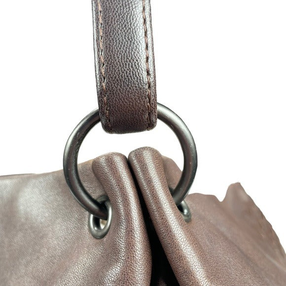 Bottega Veneta Woven XL Shoulder Bag Leather Brown Purse