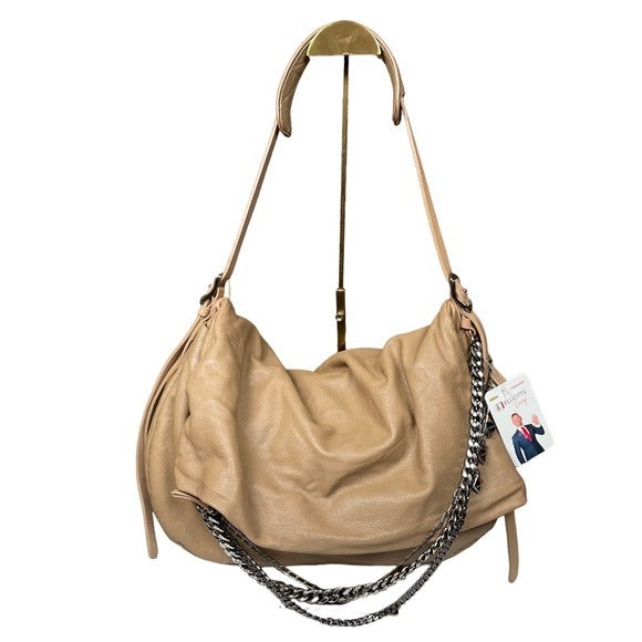 Jimmy Choo XL Multi Motorcycle Heart Charm Shoulder Crossbody Folding Hobo Purse