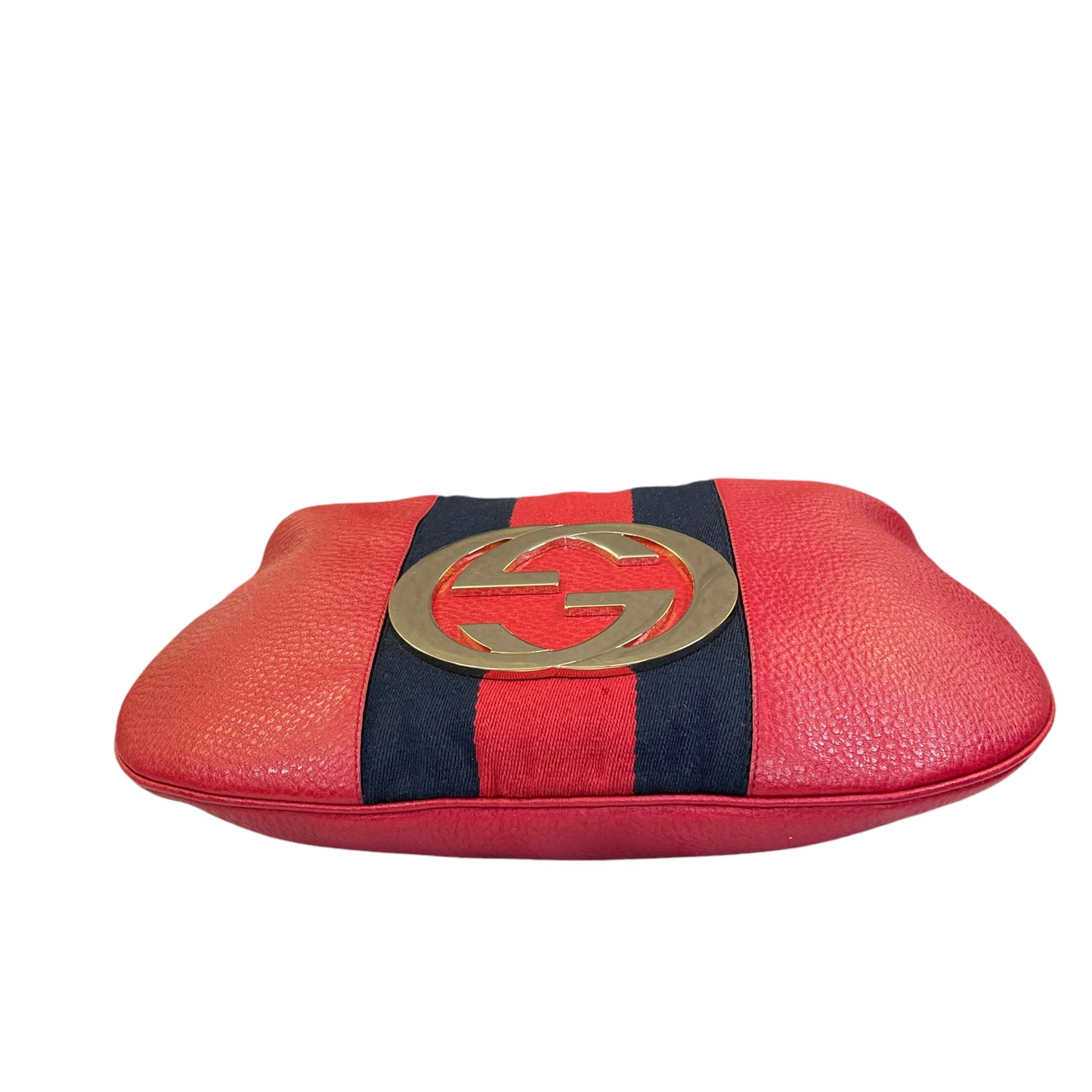 Gucci GG Red Zip Large Blondie Sherryline Racing Stripe Hobo Shoulder Purse