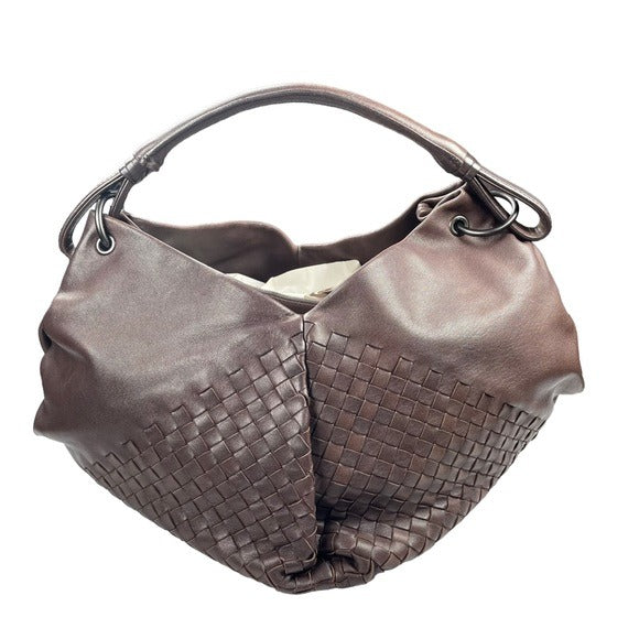 Bottega Veneta Woven XL Shoulder Bag Leather Brown Purse