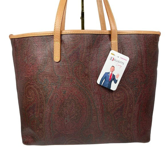 Etro Paisley XL Coated Canvas Natural Leather Neverfull Carry-All Tote