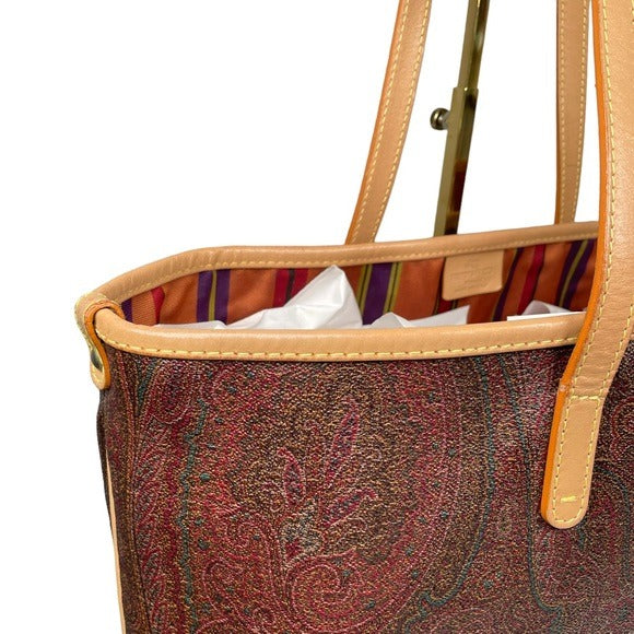 Etro Paisley XL Coated Canvas Natural Leather Neverfull Carry-All Tote