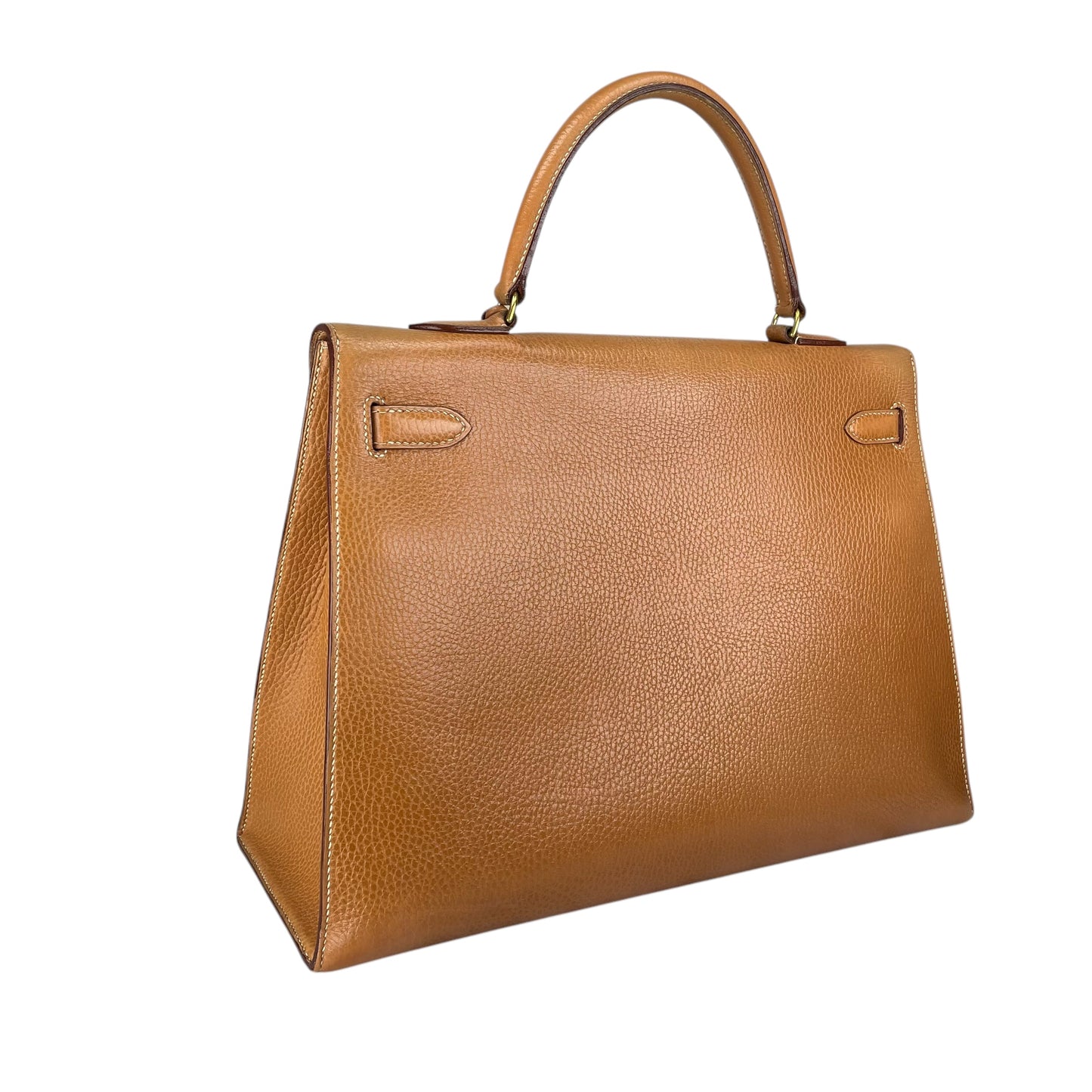 Hermes Kelly Sellier 35 GHW Noir Ardennes Gold Wheat Top Handle
