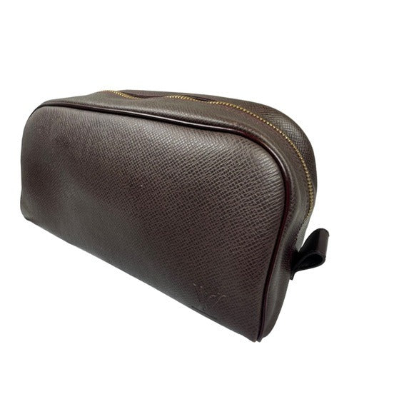 Louis Vuitton Merlot Taiga Leather Zippy Cosmetic Toiletry Bag 9.5”