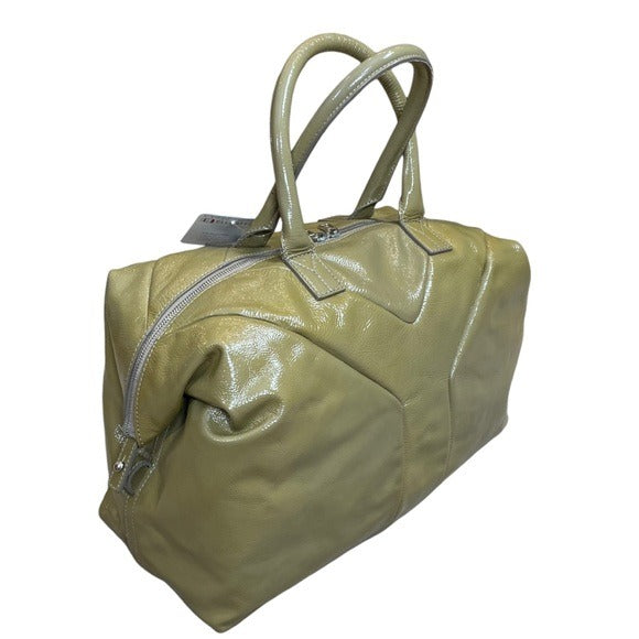 Yves Saint Laurent YSL Muse Patent Leather Avocado Hombre Boston Travel Tote