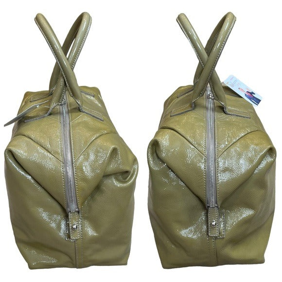 Yves Saint Laurent YSL Muse Patent Leather Avocado Hombre Boston Travel Tote