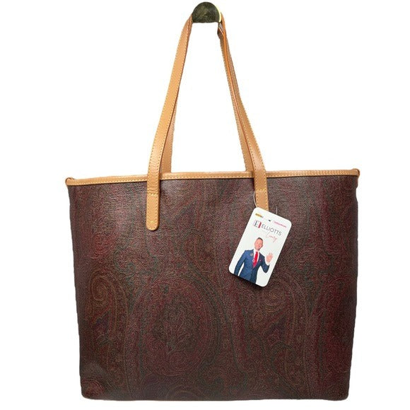Etro Paisley XL Coated Canvas Natural Leather Neverfull Carry-All Tote