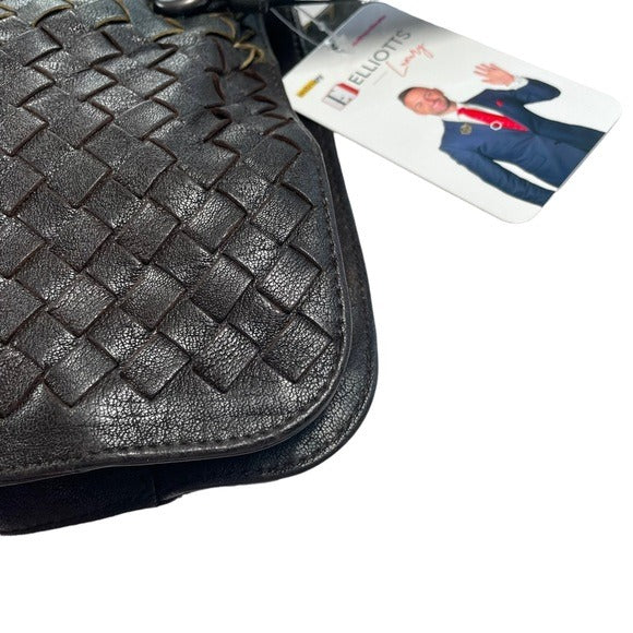Bottega Veneta Tri-Color Racing Strip Briefcase Tote Business Travel Bag Purse