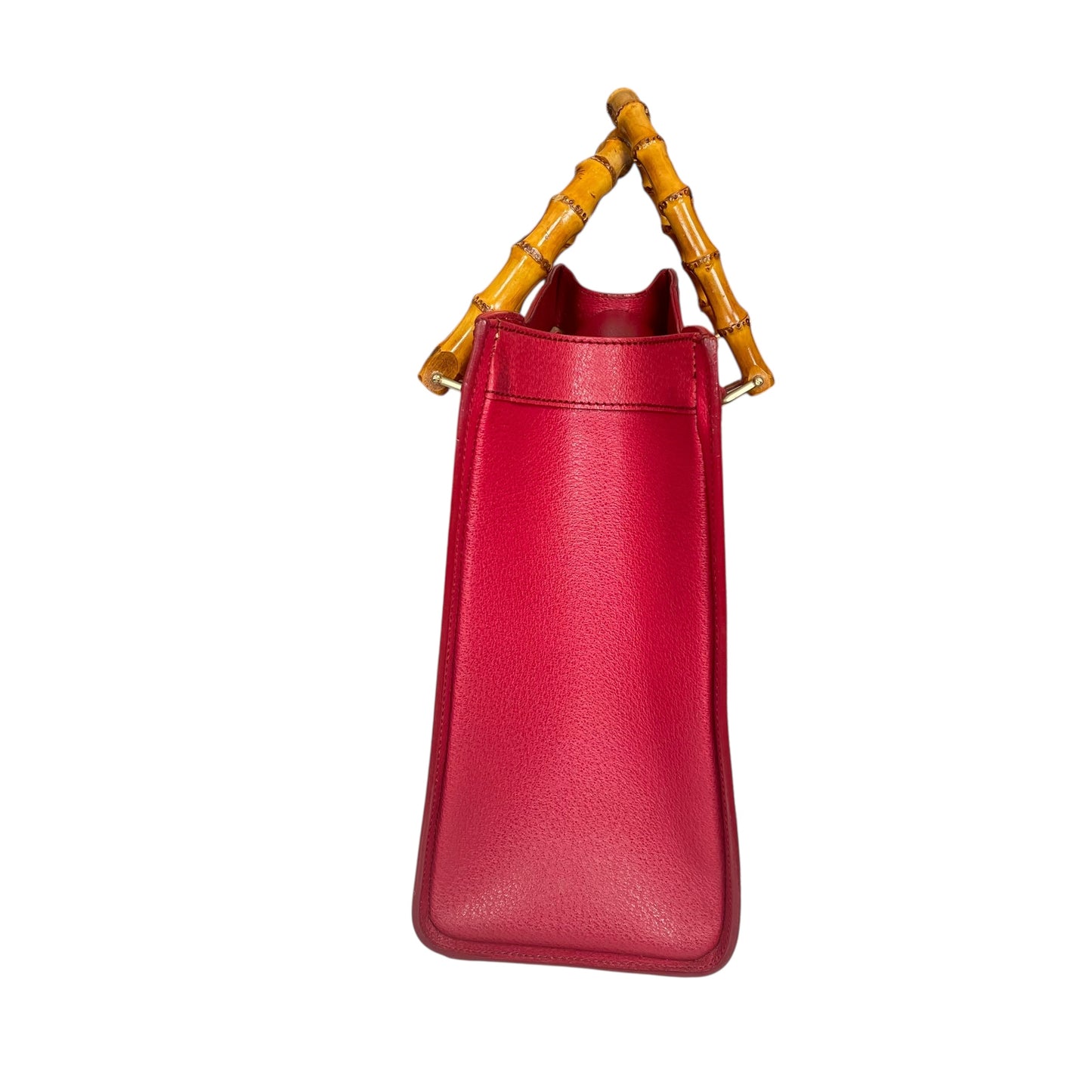 Gucci Diana Classic Bamboo GHW Raspberry Medium Leather Tote
