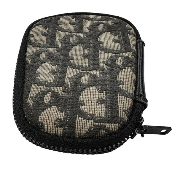 Christian Dior Egg Black Monogram Canvas 4-Key Case Holder Zip Around Ho…