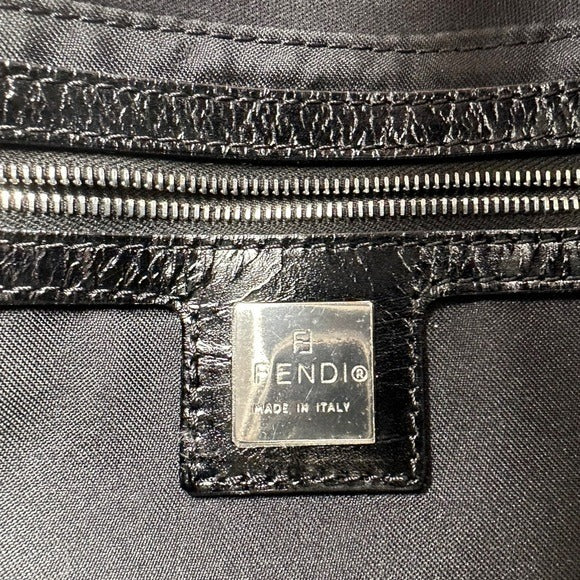 Fendi Black Beaded Appliqué Floral Pony Hair Detail & Strap Flap Baguette