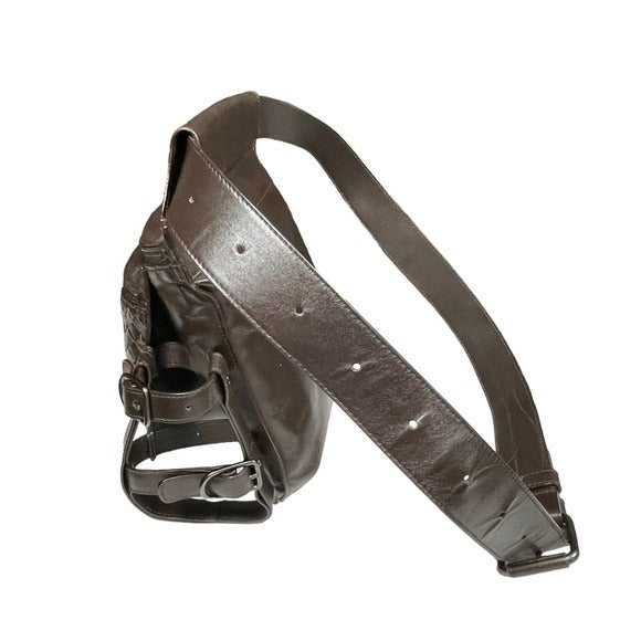 Bottega Veneta Bum Sling Pack Fanny Belt Leather Woven Multi Pocket Holder Bag