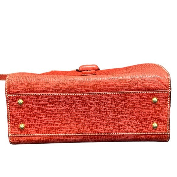 Loewe Pastel Red Pebbled Kelly Sport Style Turn Lock Closure Crossbody Purse