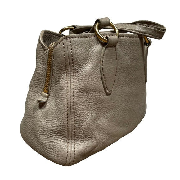 Miu Miu Greystone Pebbled 3-Section Zippy Shoulder Tote + Strap Convertible Bag