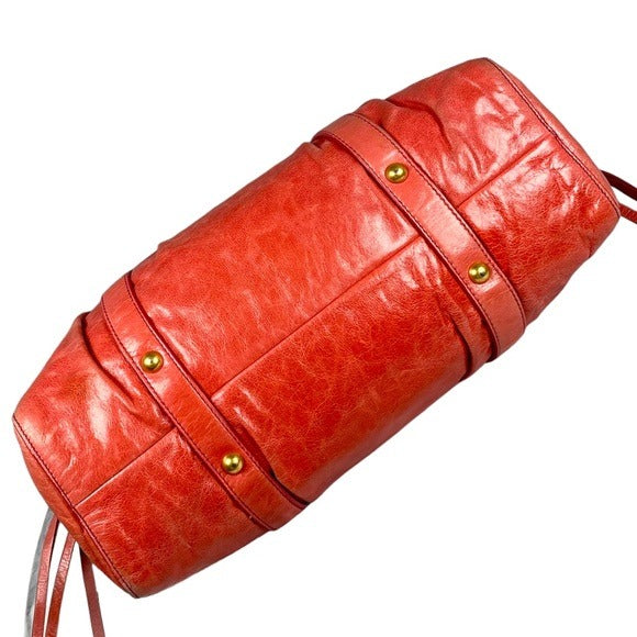 Miu Miu Watermelon Leather Crossbody Two-Way Goldtone Shoulder Purse