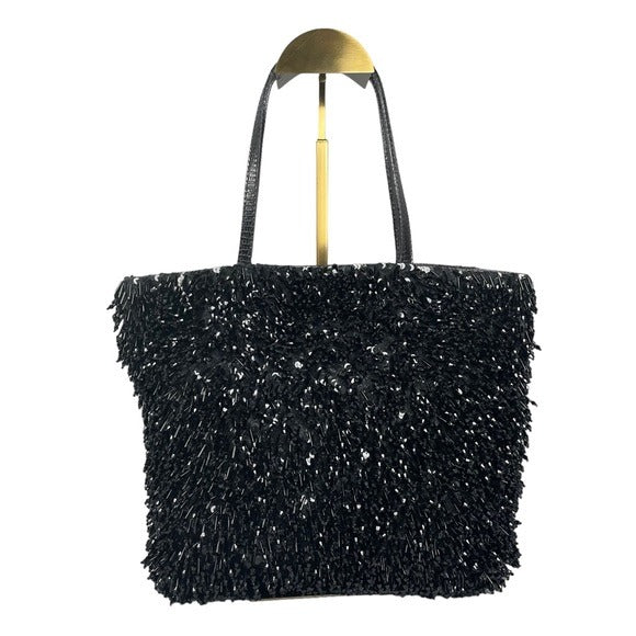 Valentino Garavani Lizard Exotic Sequin Fully Dangle Bead Formal Tote Purse Bag