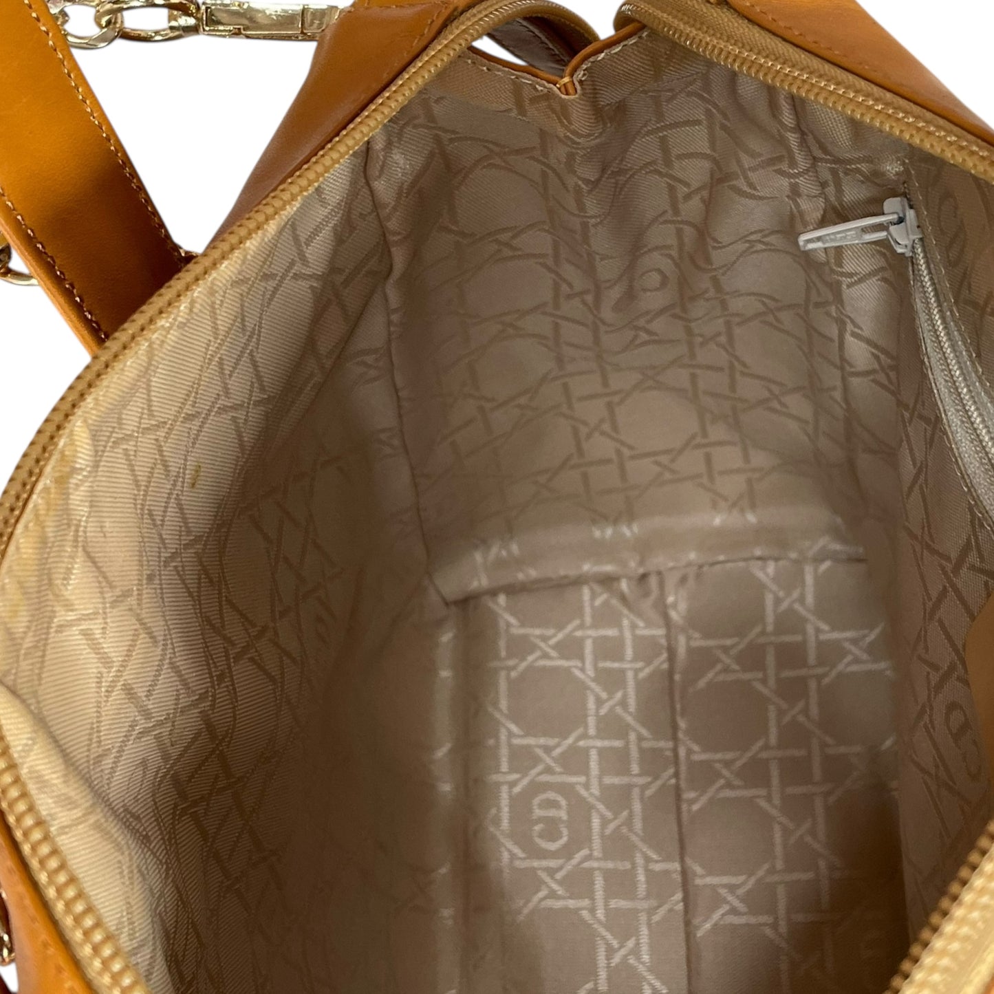 Christian Dior Lady Small Boston Buttercream Gold Leather GHW Crossbody