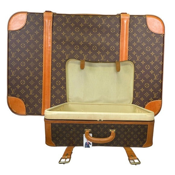 Louis Vuitton Trunk Monogram Canvas Leather Travel Strato 70 Luggage