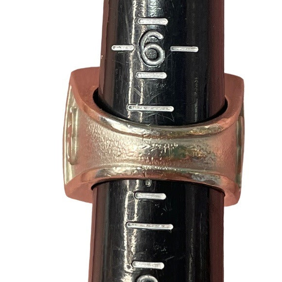 Chanel CC Multi Channel Set Rhinestone CZ Silver Tone Estate Ring Size 7