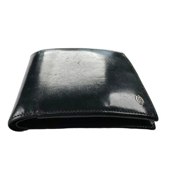 Cartier Pasha Black Leather Mens Bi-Fold Wallet