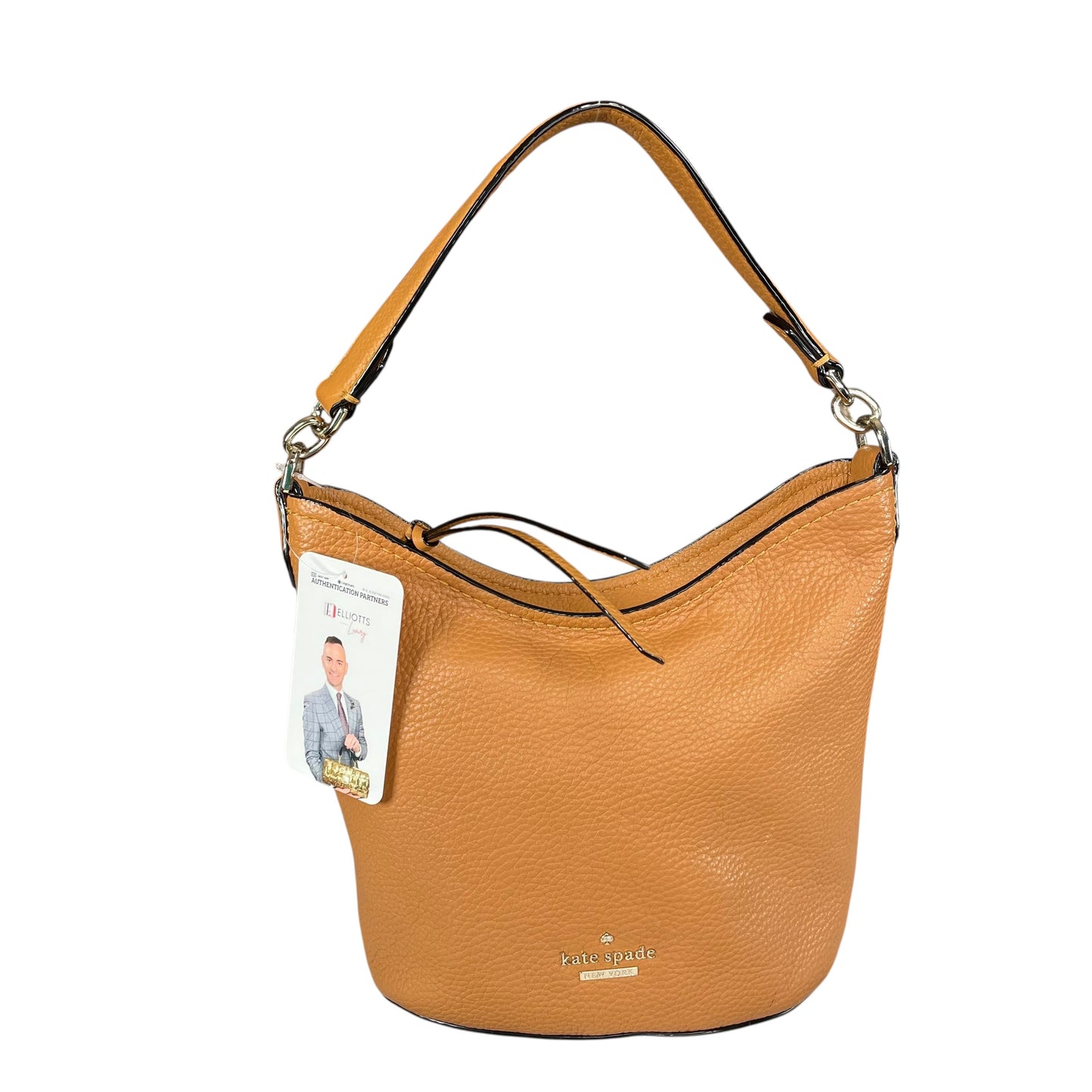 Kate Spade Jackson Street Pebbled Leather Bucket Bag Tan 2 Way Crossbody