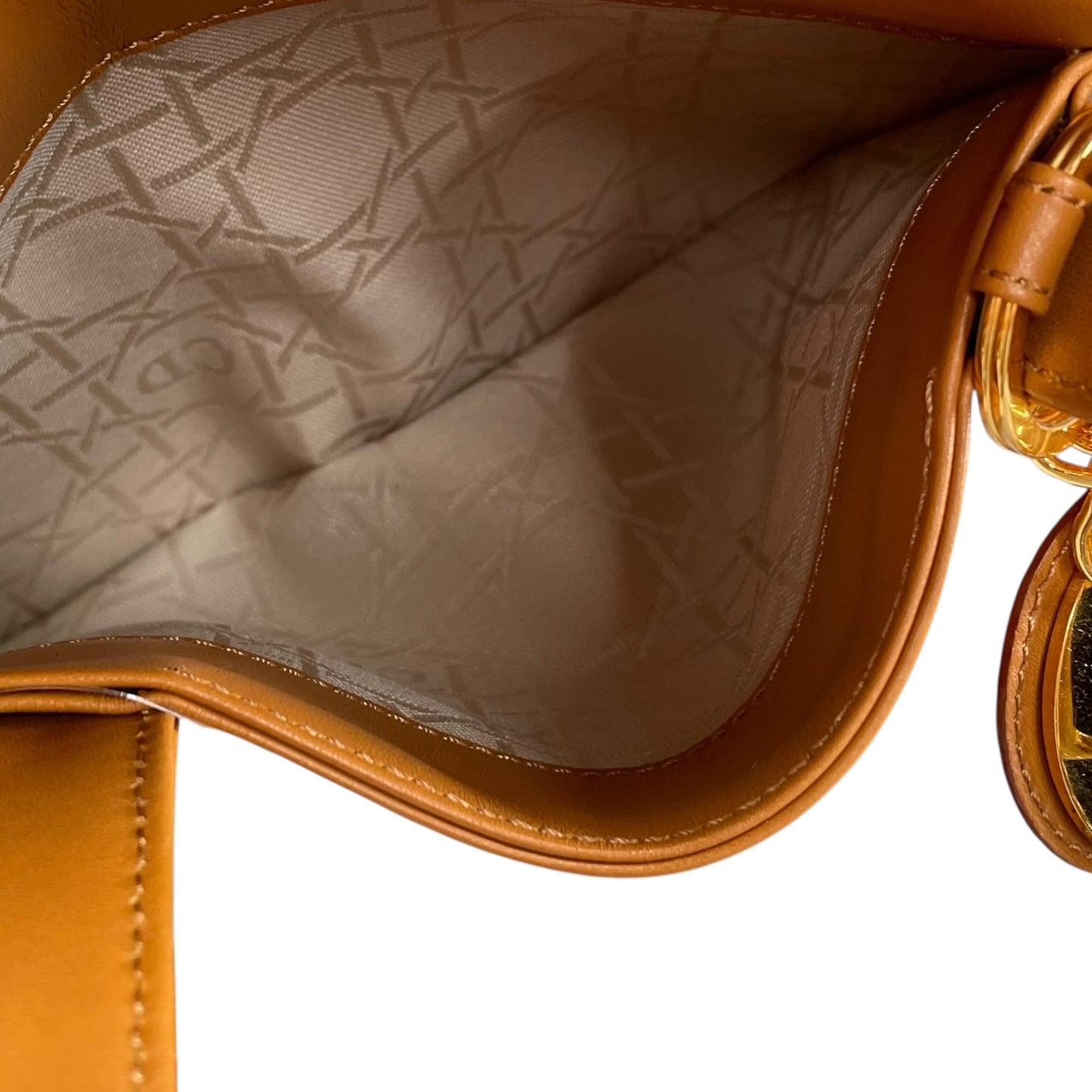 Christian Dior Lady Small Boston Buttercream Gold Leather GHW Crossbody