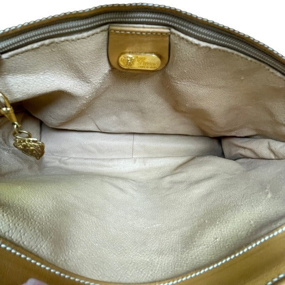 Gucci GG Micro Satchel Canvas Leather Tan Three File Shoulder Tote Purse Bag