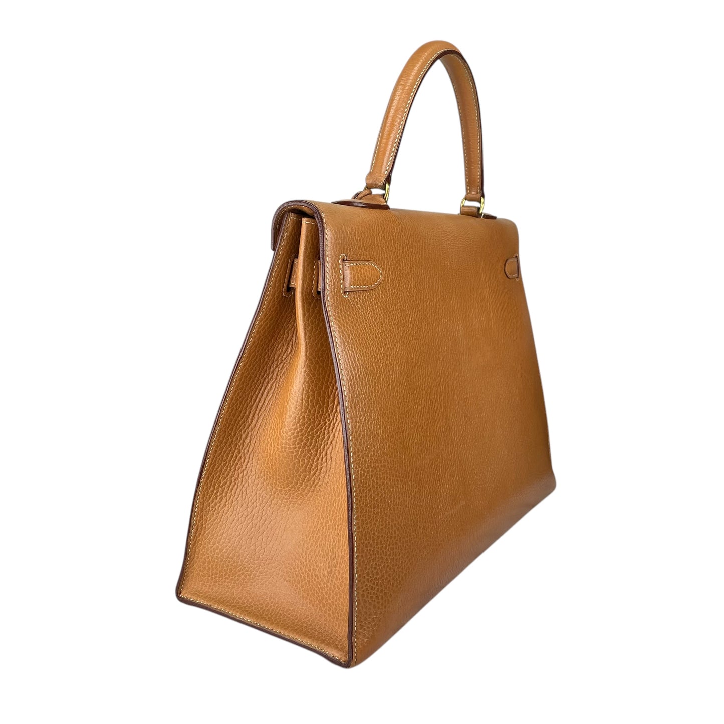 Hermes Kelly Sellier 35 GHW Noir Ardennes Gold Wheat Top Handle