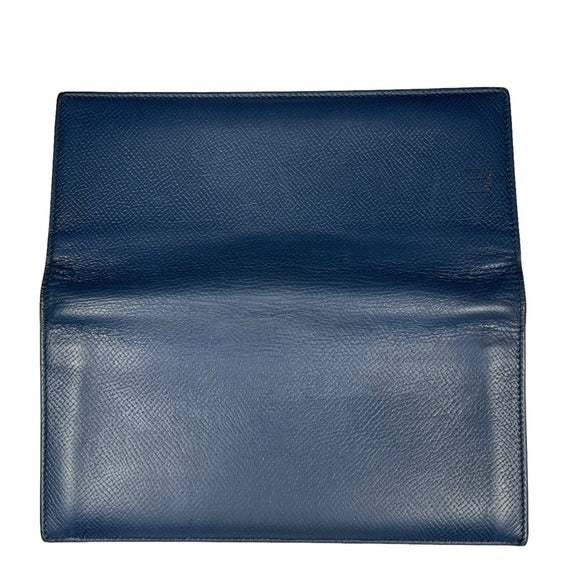 Dunhill Two Tone Blue Saffiano Leather Black Bi-Fold Ling Wallet