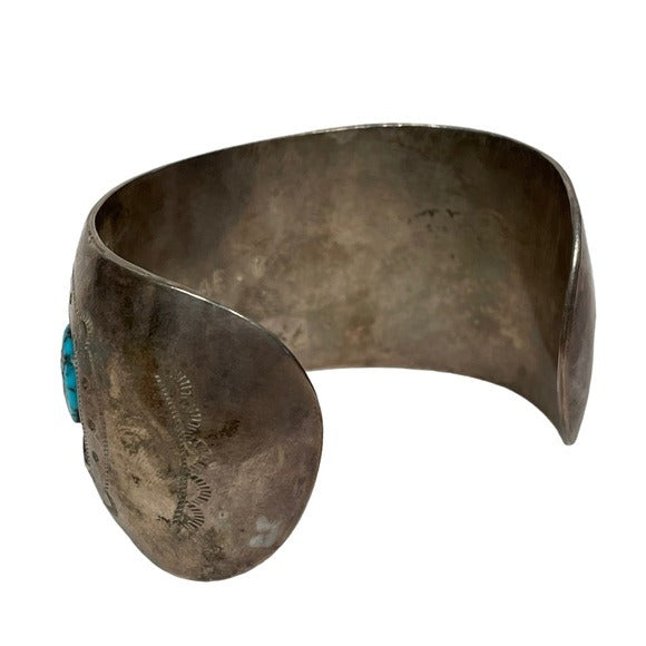 Mae G. Vinatge Sterling Handmade Multi Turquoise Cuff Adjustable Bracelet