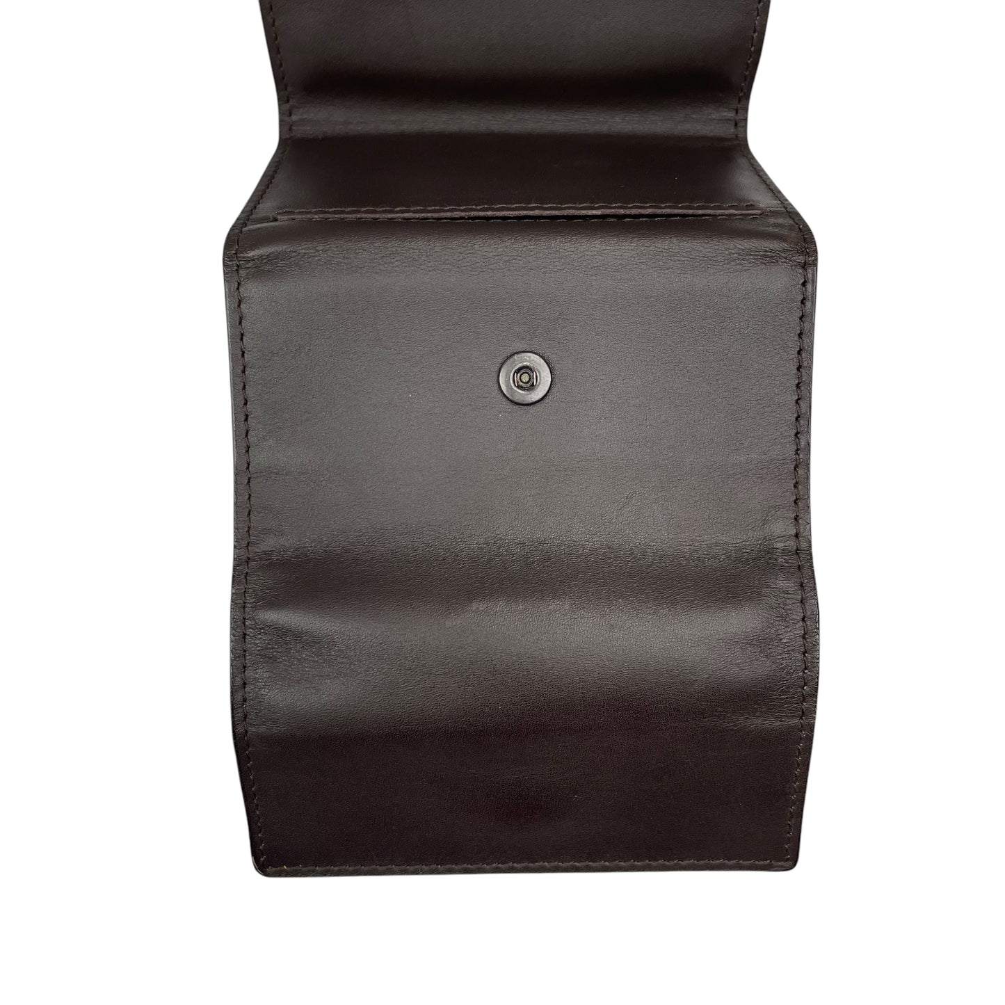 Bottega Veneta Intrecciato Brown Leather Card Holder Foldable Compact Wallet