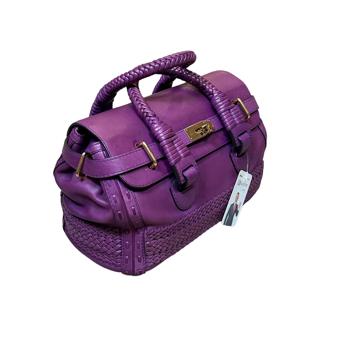 Gucci Leather Handwoven Satchel Bucket Braided Top Handle Doctor Bag