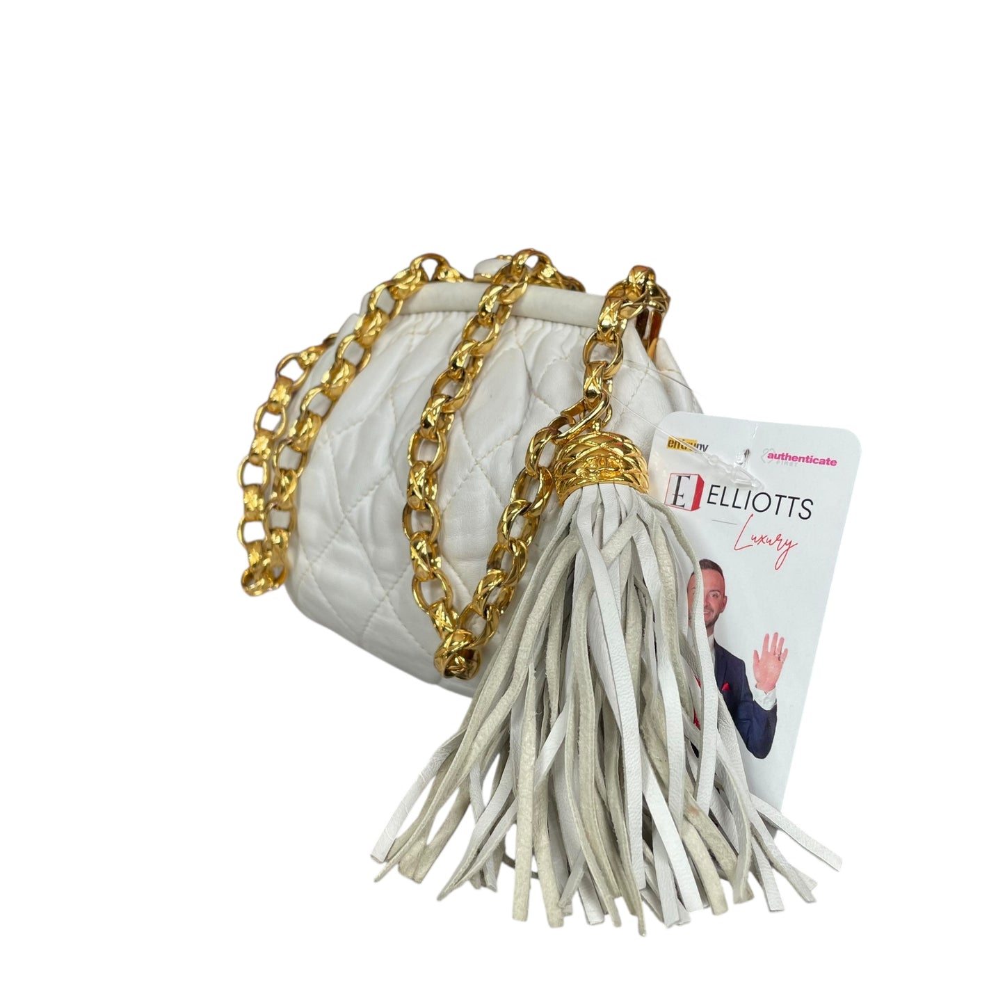 Chanel CC Mini Kiss-Lock Shoulder Bum GHW Removable Chain Strap Make-up Purse 7"